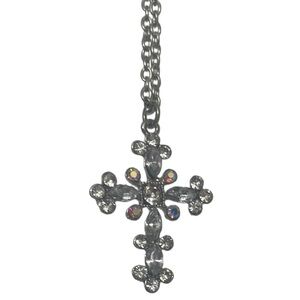 16inch Elegant Silver Cross Pendant Necklace